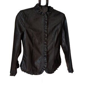 Hot in Hollywood Vegan Leather Black Short Jacket Women’s Size S Women’s Size S